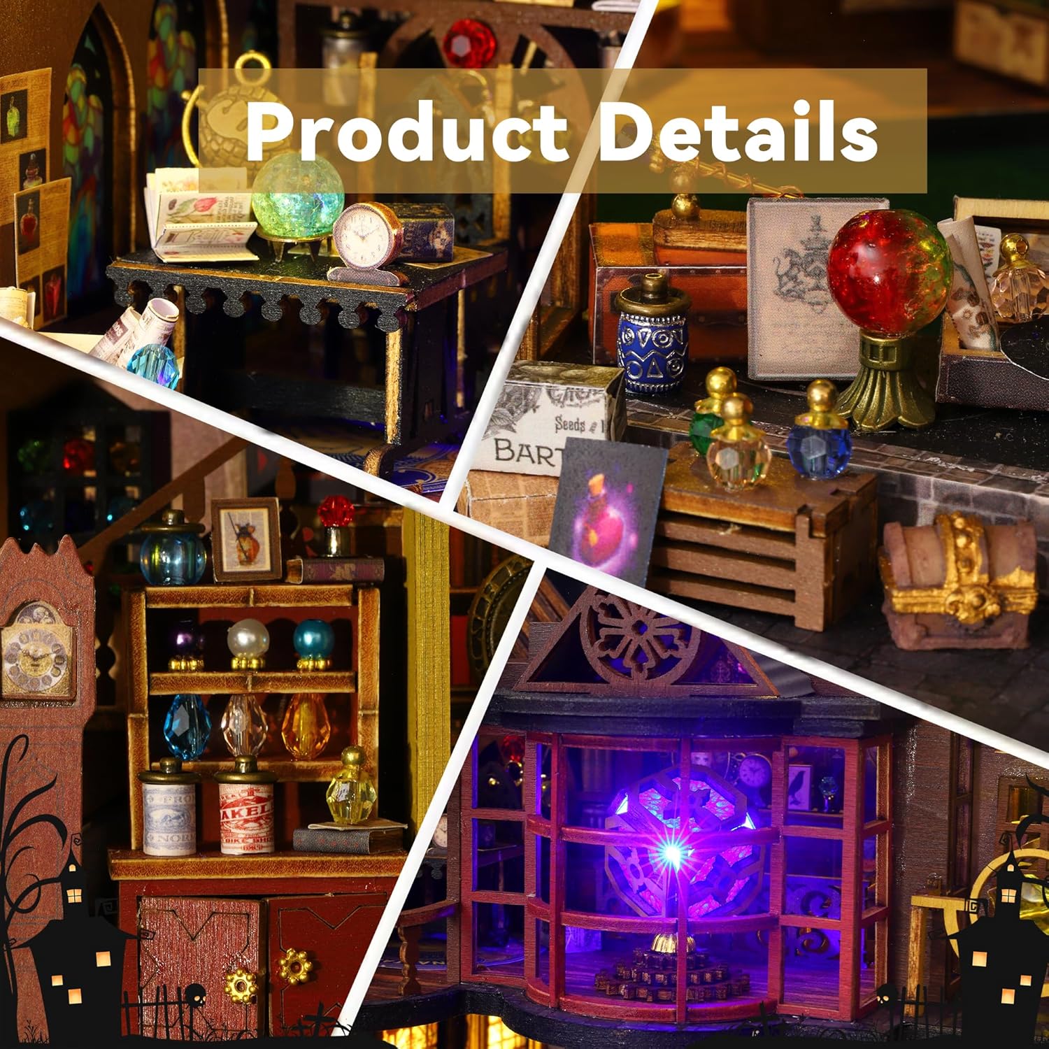 Flever Dollhouse Miniature DIY House Kit Creative Room with Furniture for Romantic Artwork Gift (Magic Treasure House)