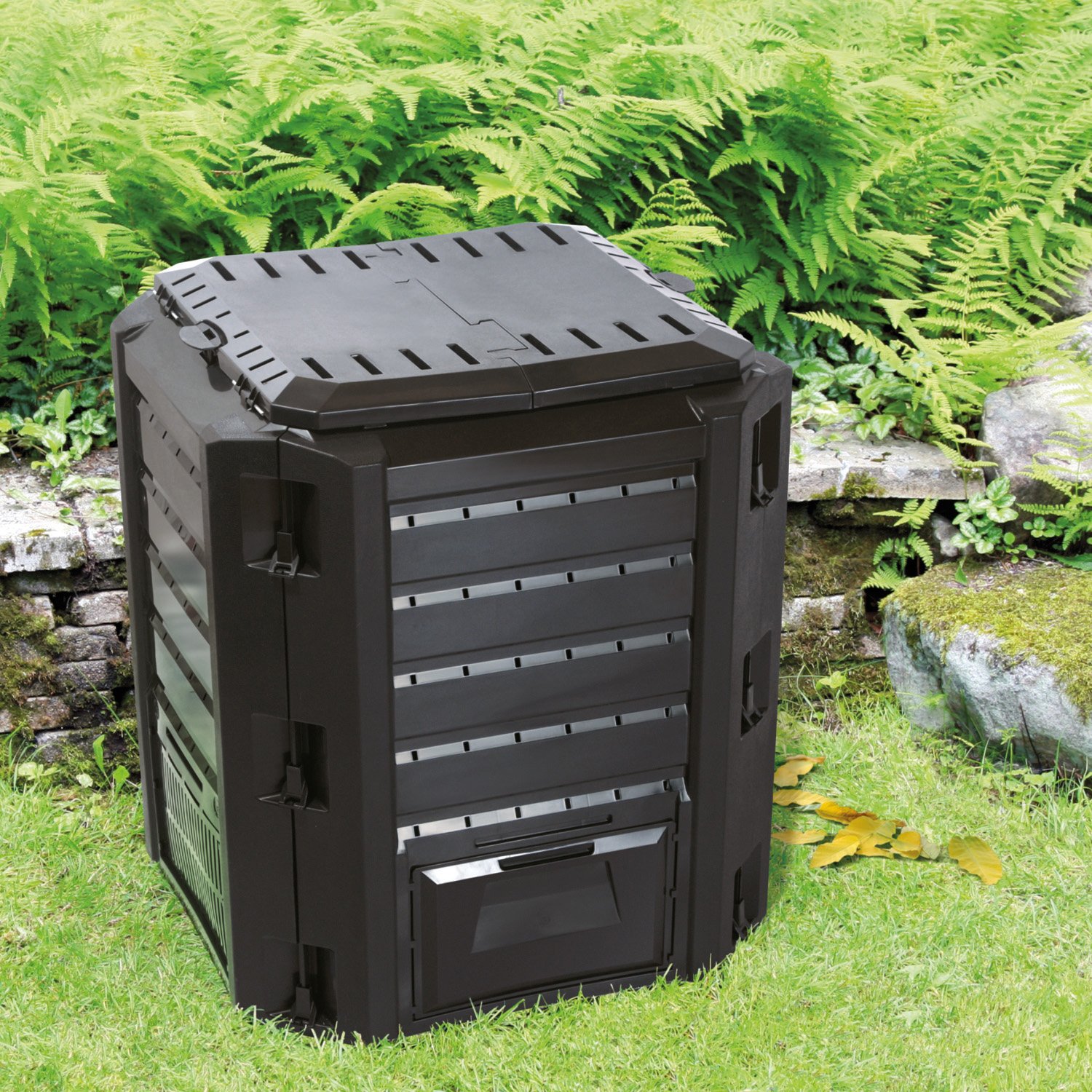Prosperplast Thermo Bio Komposter Kompostierer Kunststoff schwarz 380 Liter Wetterfest