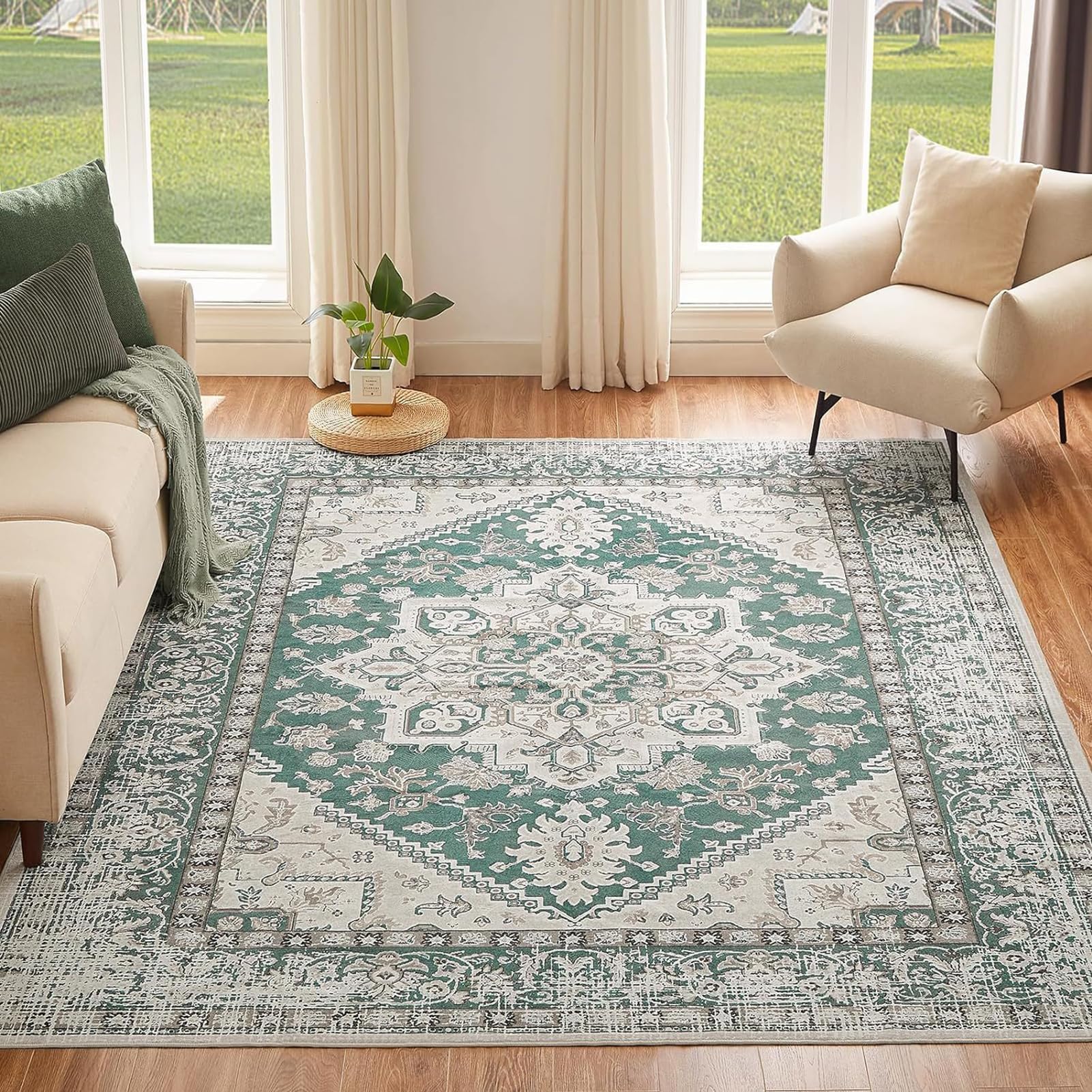 HGTRH Outdoor Rugs for Patio, Soft Comfortable Garden Rugs Outdoor Waterproof 200 X 300 Extra Large, Lightweight Crystal Velvet Outdoor Rug Non Slip Outside Carpet for Balcony Yard, Not Fade