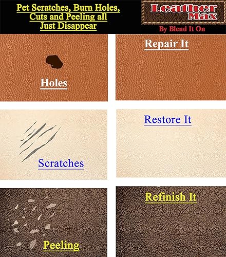 Miniatura 2 de Leather Max - Kit de reparación y acabado de mezcla rápida, restauración de sofás, recolorea muebles y reparación de asientos de automóvil,