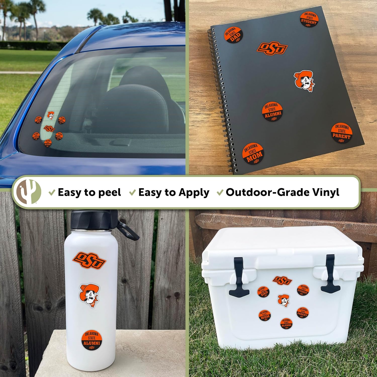 Desert Cactus Oklahoma State University Sticker OSU Cowboys Vinyl Decals Laptop Water Bottle Car Scrapbook (Round Family) - Image 5