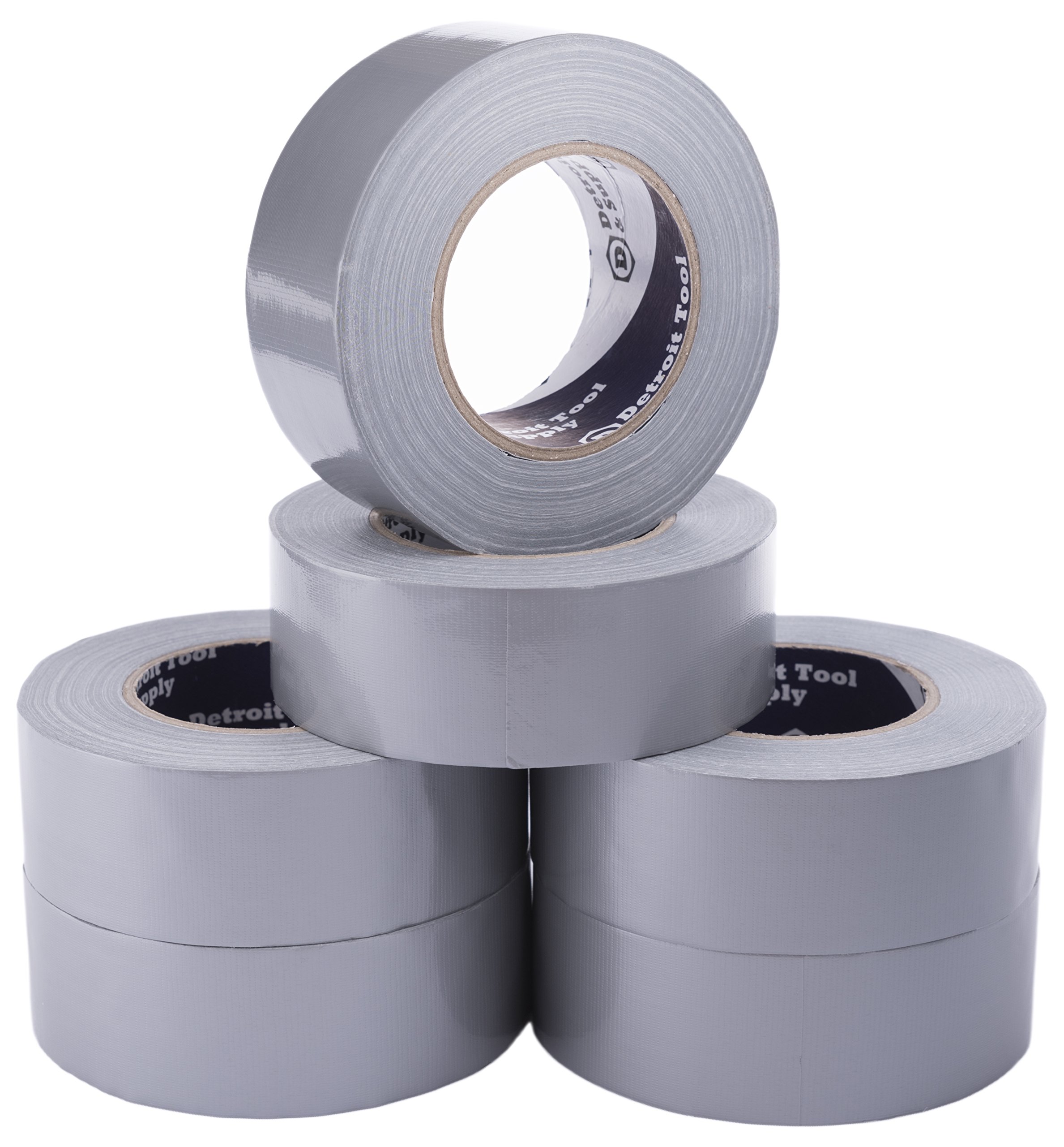 Detroit Tool and Supply 1.8-Inch Wide Adhesive Duct Tape Multiple Colors 55 yard, 6 Rolls Silver DTS-TLDT-055-SLV-06-01