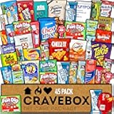 CRAVEBOX Snacks Box Variety Pack Care Package (45 Count) Easter Treats Gift Basket Adults Kids Grandkids Guys Girls Women Men Boyfriend Birthday Cookies Chips College Student Office School