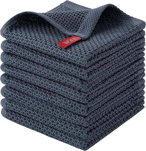 Miniatura 7 de joybest Toallas de cocina de algodón, paquete de 4 paños de cocina ultra suaves y absorbentes, de secado rápido, 18 x 28 pulgadas, color beige