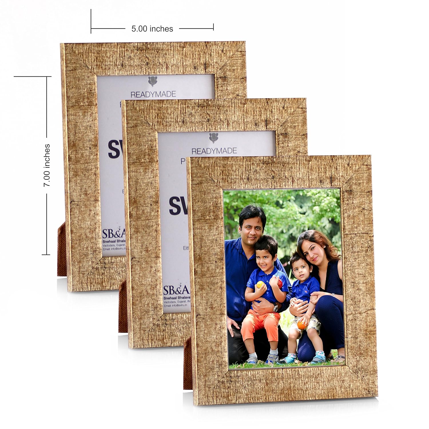 5X7 Portrait OR Landscape 3Pcs Multipack DIY Photo Frame ( Silver Tex
