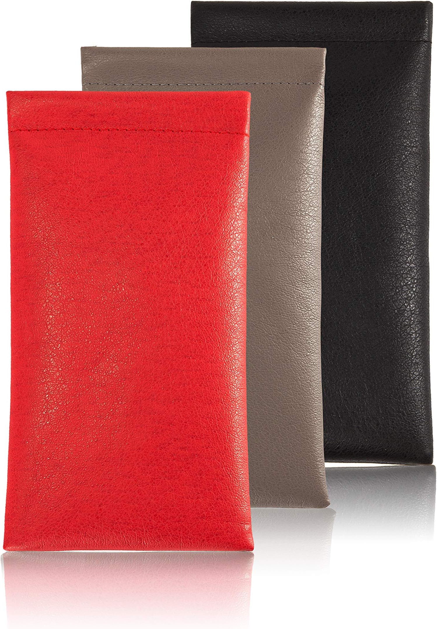 3 Pack Portable Glasses Pouch - Squeeze Spring Sunglasses Pouch Glasses Bag