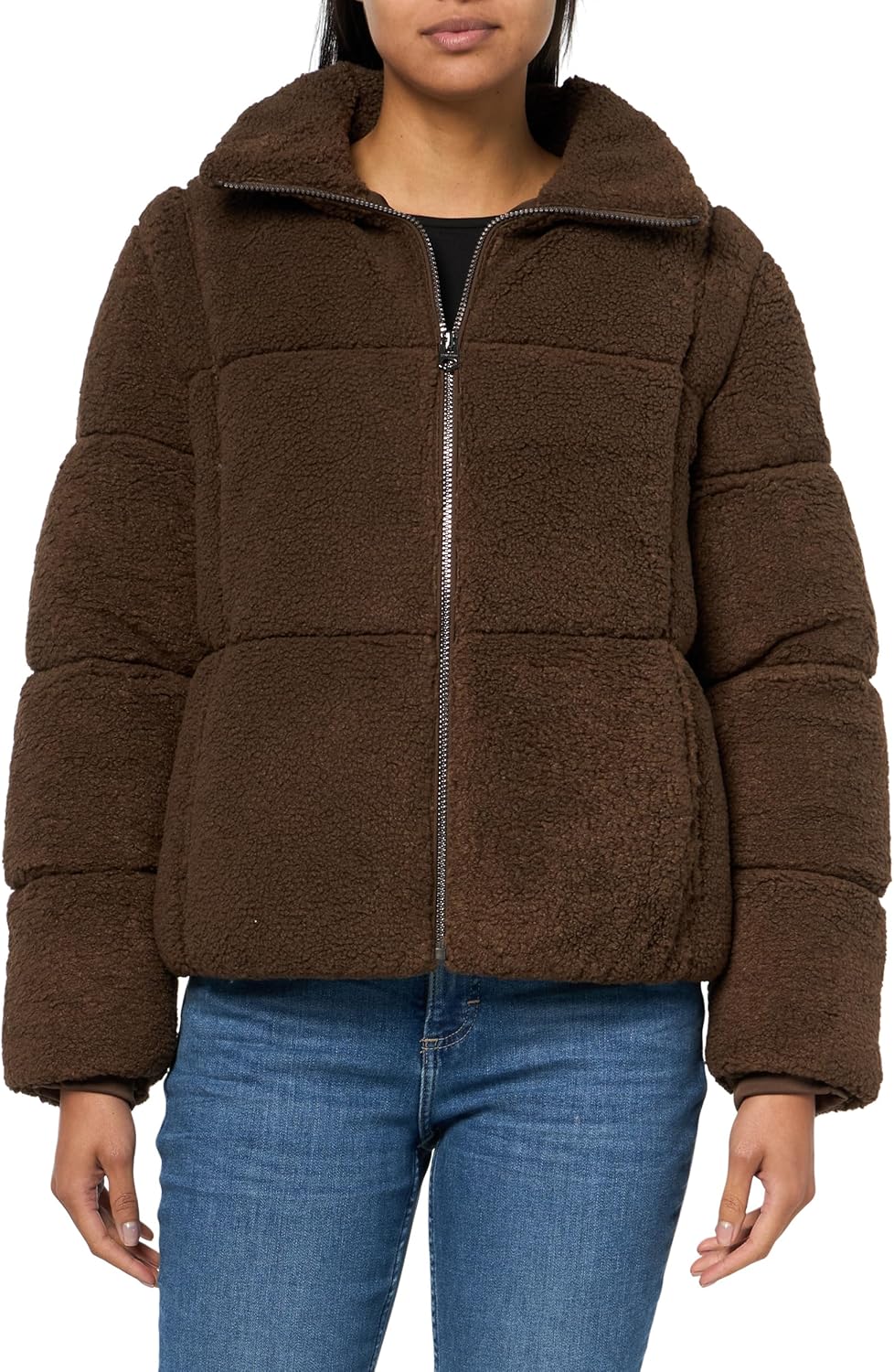 *Similar to stock photos* Lucky Brand womens Mixed Media Puffer Small Black