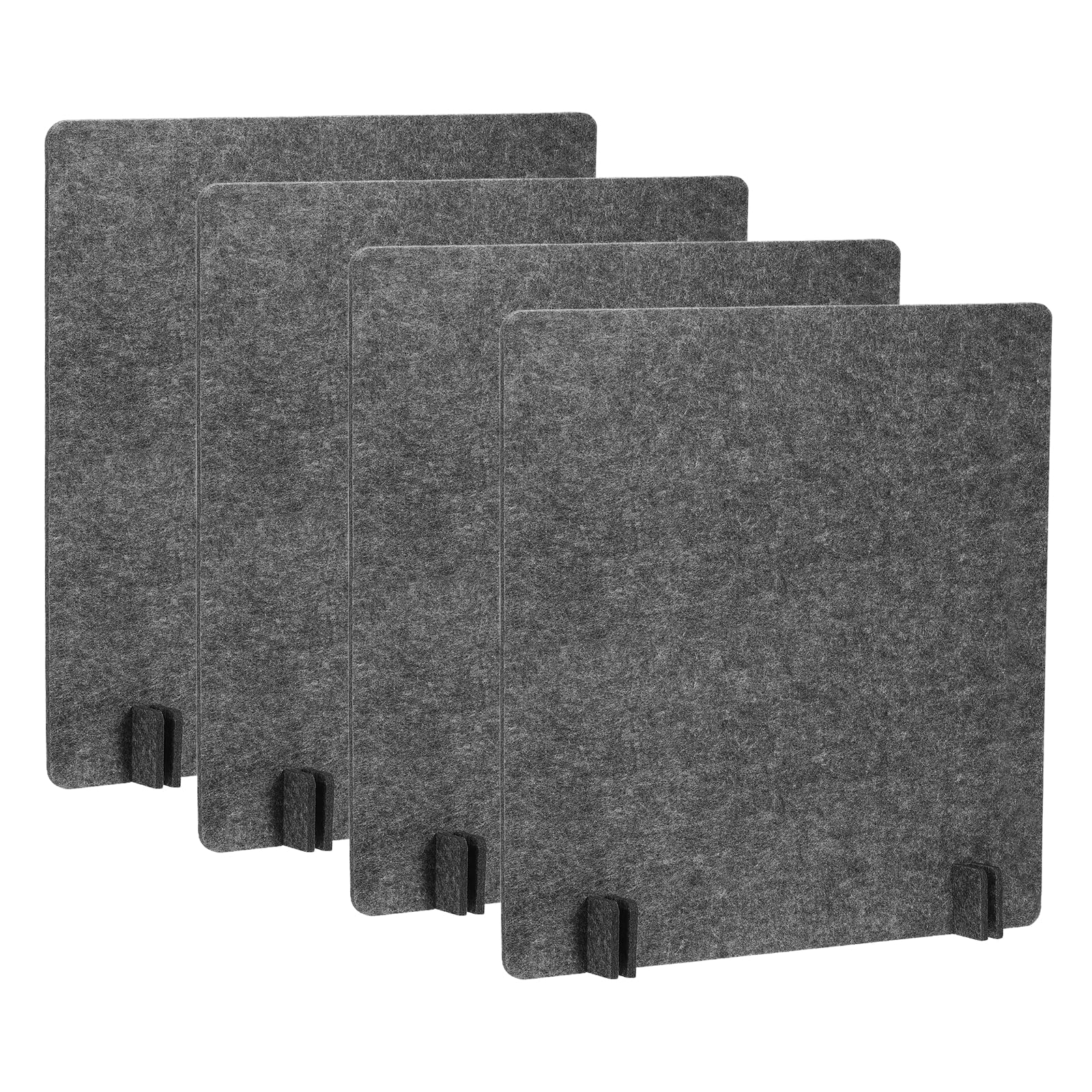 PATIKIL Desk Dividers 60x60cm, 4 Pack Desk Privacy Panel Freestanding Noise Reducing Partition Acoustic Panel with 4Pcs Support Feet for Testing Office Home Library, Dark Gray Style B — image 1