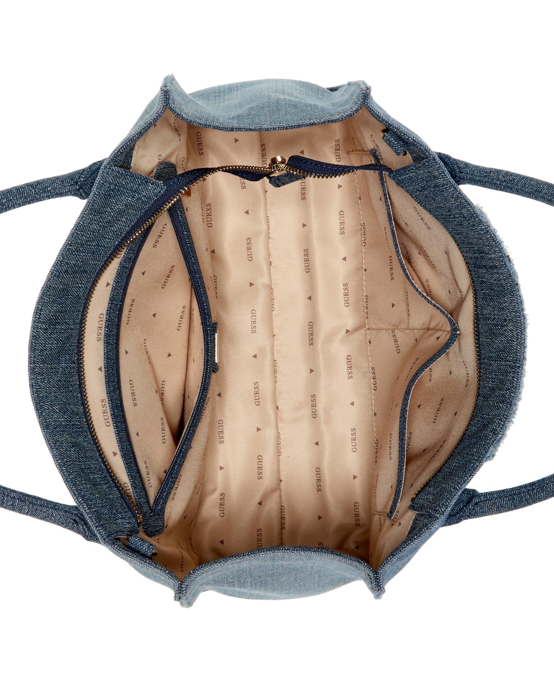 GUESS Handtasche Umhängetasche Jodi Tote Denim Multi blau