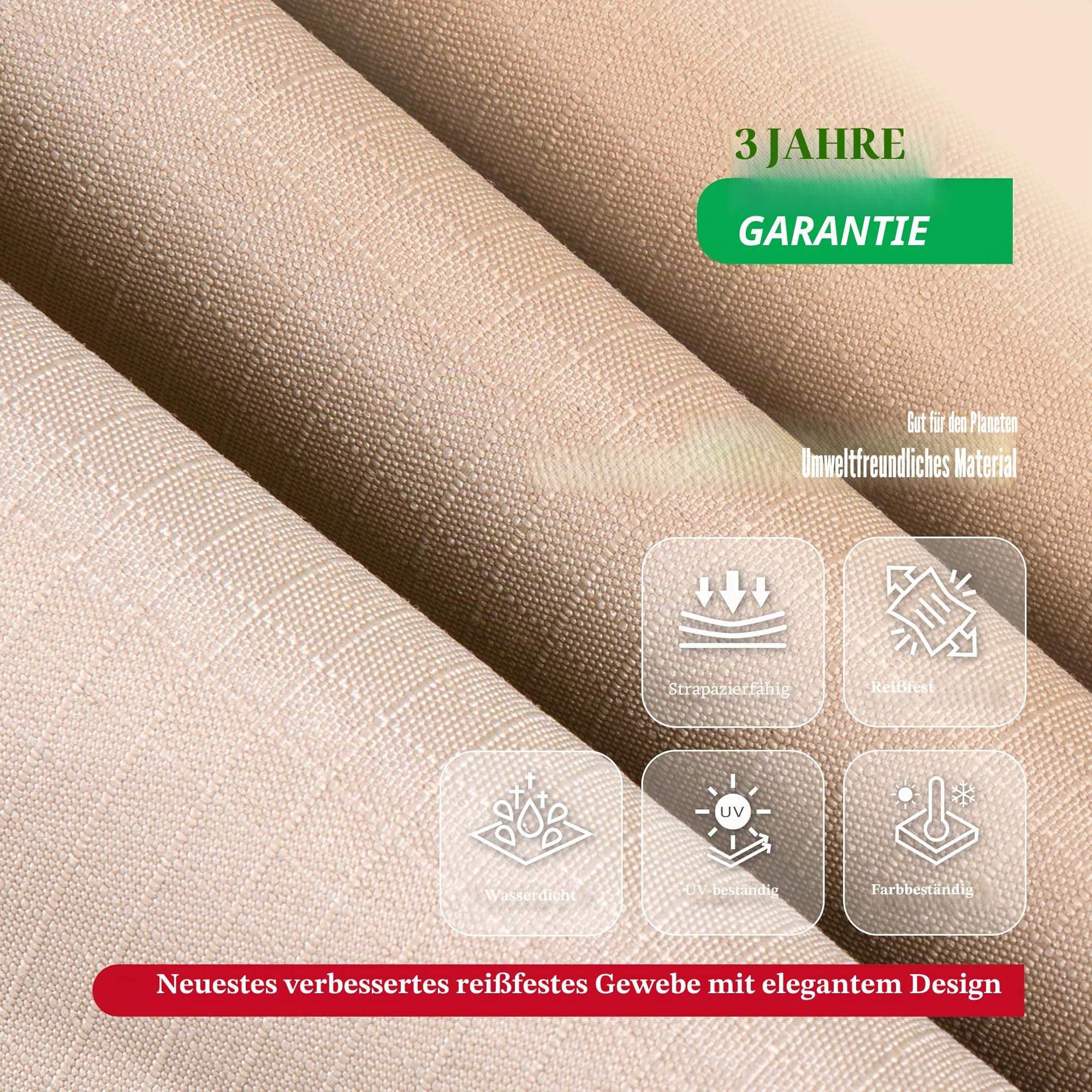 F&J Outdoors Gartenmöbel Abdeckung Wasserdicht 183x70cm PU-Beschichtung | Terrassenmöbel abdeckungen für runde Tische Beige Wetterfest im Sommer und Winter, Rund Schutzhülle für Gartentische
