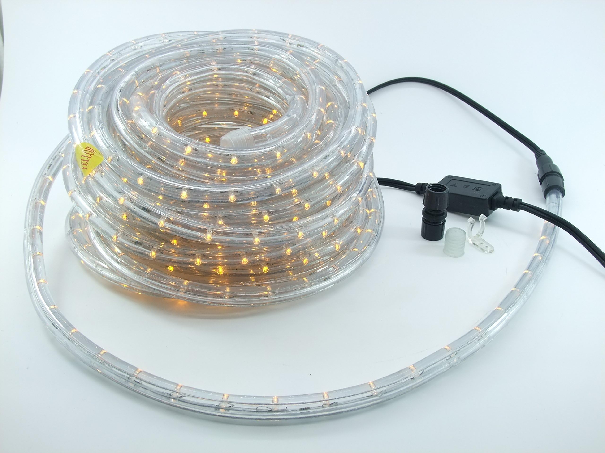 52ft 2 Wire Round 576 LEDs Flexible Rope Light Kits Home Outdoor Christmas Lighting Yellow