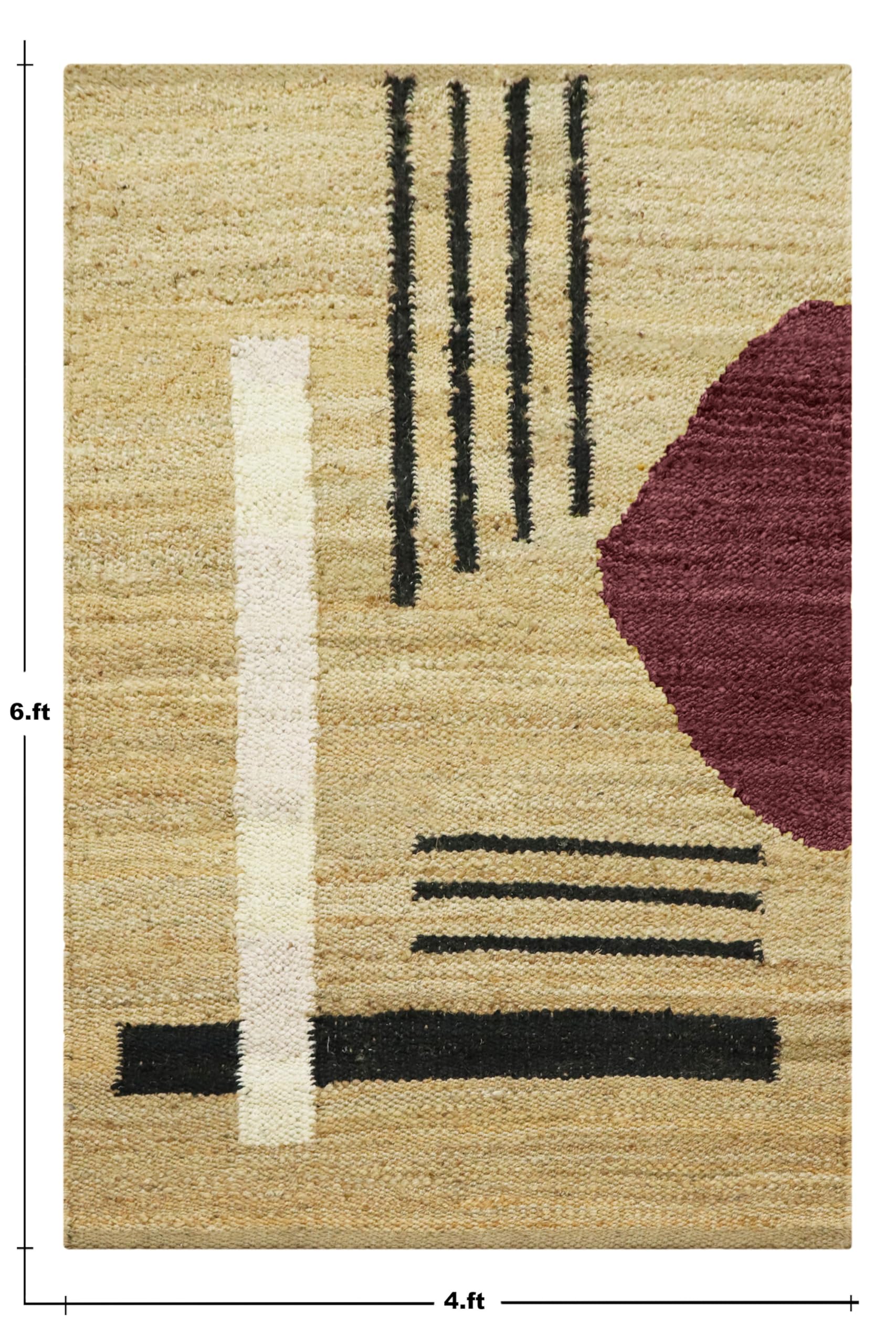 Tappeto in iuta intrecciata a mano, 6,3 x 35,5 cm, motivo geometrico naturale, marrone e beige, resistente, per interni ed esterni, ideale per corridoio, ingresso, scale, corridoio