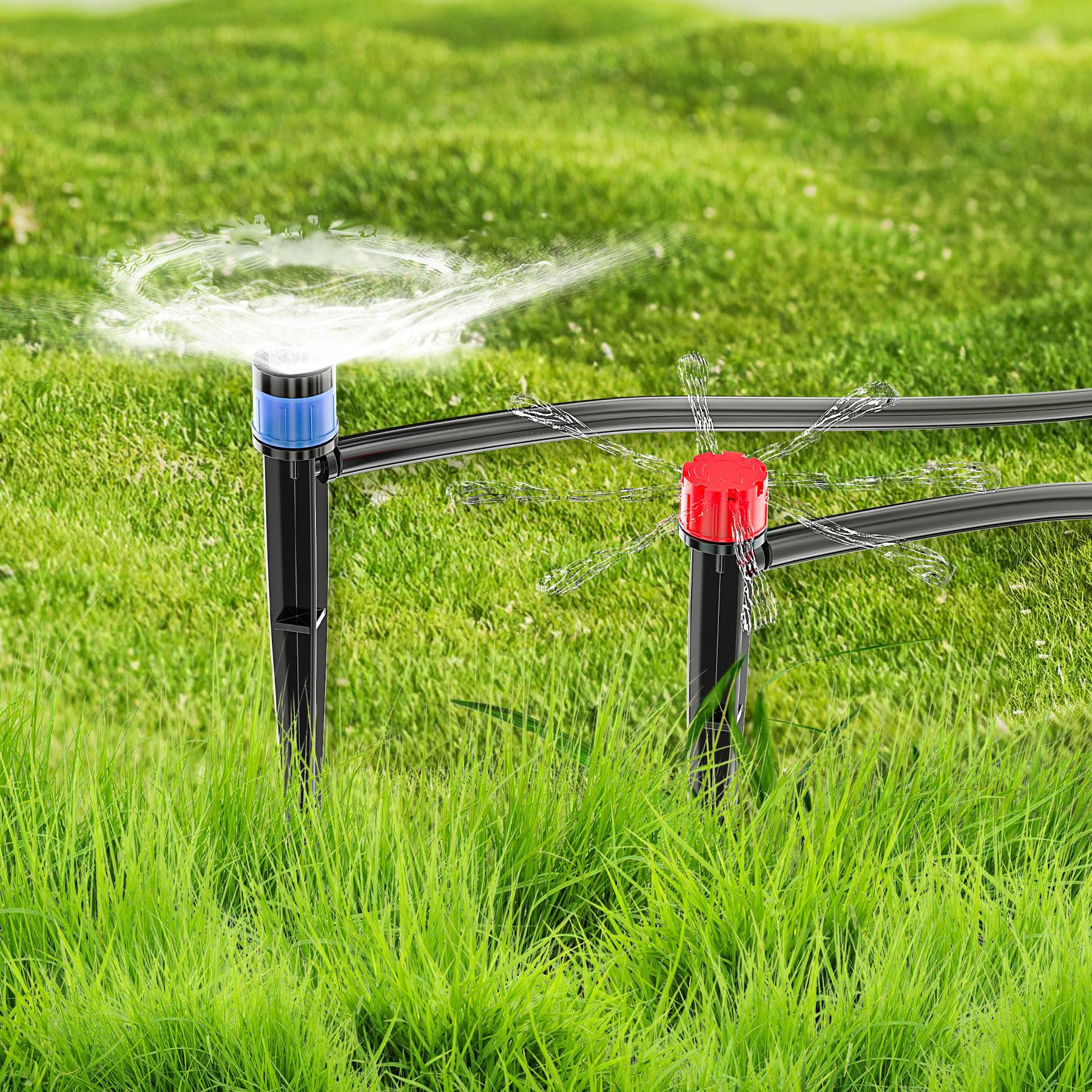 Forever Speed Sistema de Riego Jardín 315PCS Sistema de Riego por Goteo, 60M+15M Tubos de Riego, Sistema Riego por Goteo di Enfriamiento para Jardín, Invernadero, Césped