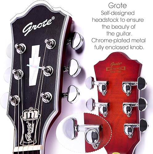 Miniatura 5 de Grote Guitarra eléctrica de cuerpo semihueco LPF-002 acabado mate con bolsa de transporte (CS)