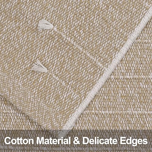 Miniatura 3 de LIVEBOX Alfombras de cocina bohemias de 2 x 8 pies, lavables para pasillo, alfombra larga de algodón bohemio para entrada, alfombra de lavandería