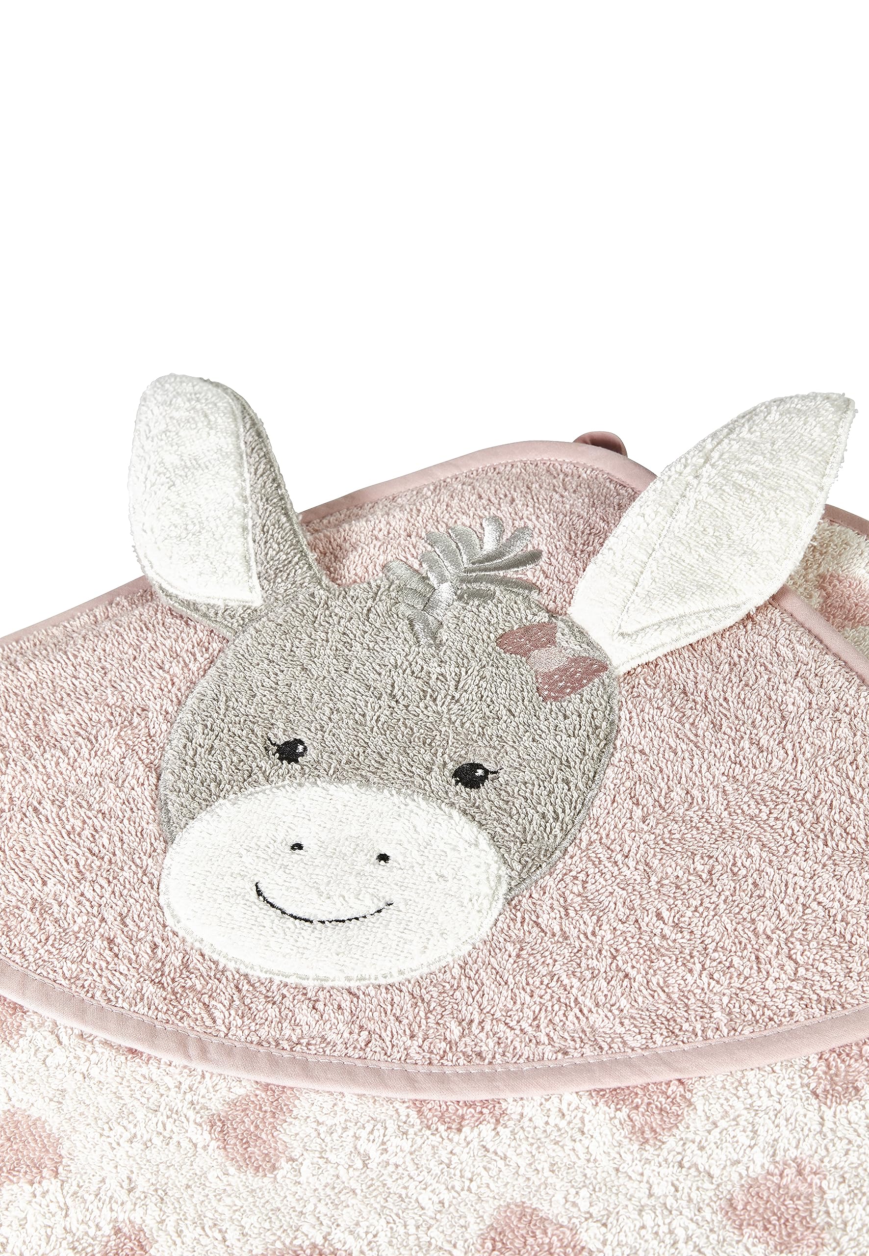 Sterntaler Serviette de Bain à Capuche 80 x 80 cm Motif tête d'âne et Oreilles attachées Rose