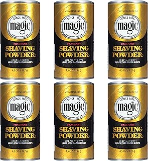SoftSheen-Carson Magic Razorless Shaving for Men, Hair Removal Shave Powder, Helps Stop Razor Bumps Ingrown Hair, Fragrant, 6 Pack Magic Shave Gold 27 oz