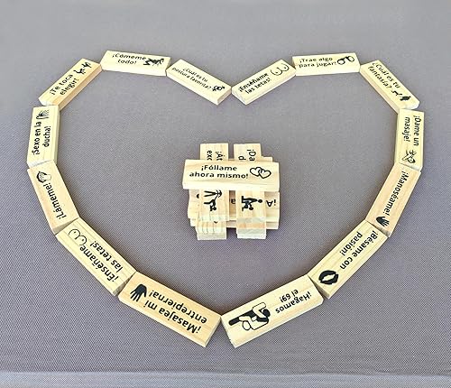 Miniatura 5 de Juego de torre de bloques en español para parejas adultas, tablero en español Tumbling Stacking Lovers Funny Bedroom Sports