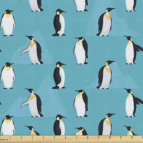 Vista 31 de Ambesonne - Tela multicolor con estampado digital por yarda Aqua Multicolor