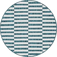 Vista 42 de Unique Loom - Alfombra de área de la colección Outdoor Striped - Rayada (5' 1" x 8' Rectangular, Verde/Marfil)