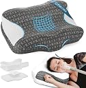 Elviros CPAP Pillow for Sleeping, HSA/FSA Ergonomic Adjustable Height Neck Support Memory Foam Bed Pillow for CPAP Users with Sleep Apnea, Suitable for Side and Back Sleepers