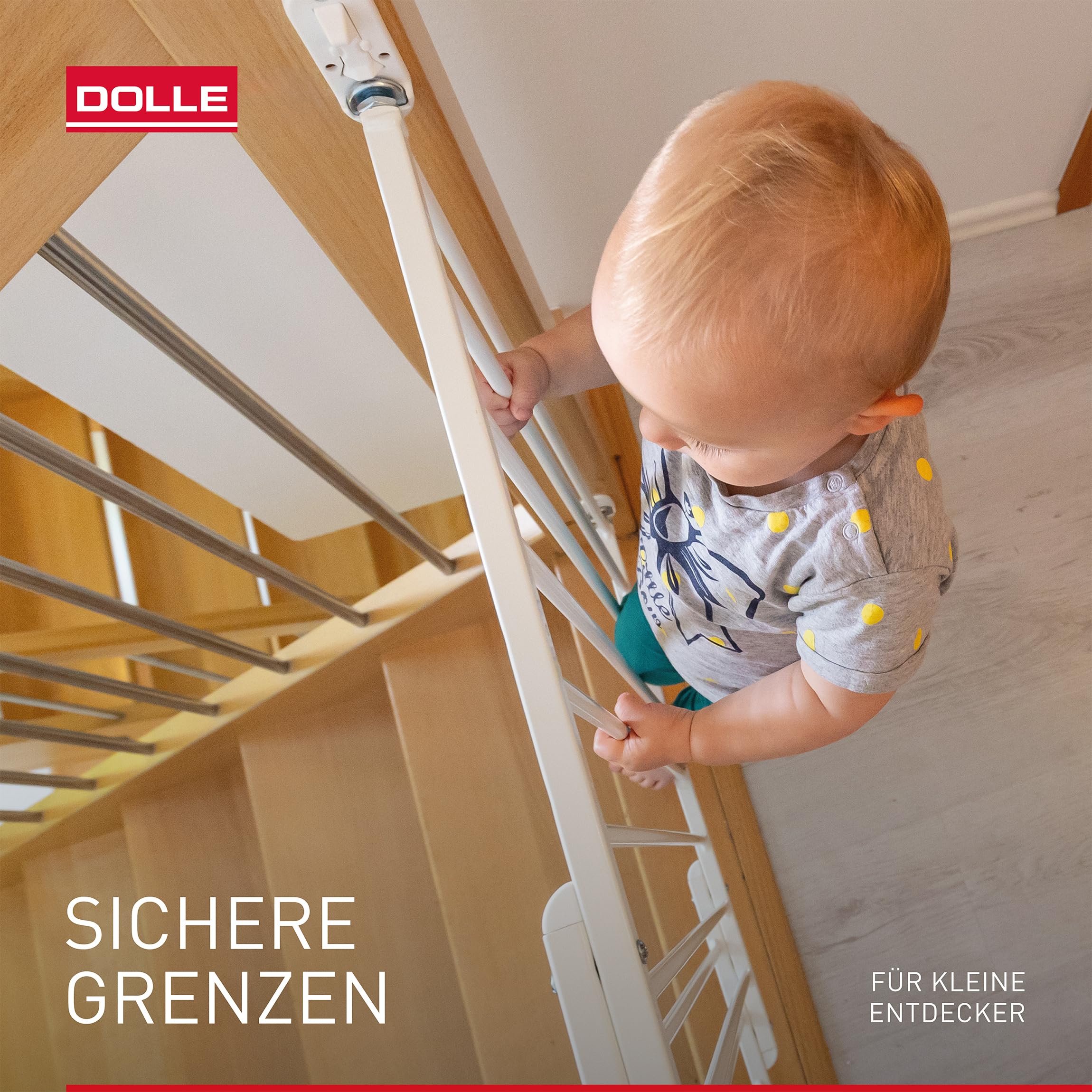 DOLLE Treppenschutzgitter Metall schwarz Breite 62,5-106,8 cm Einhand-Sicherheitsverschluss