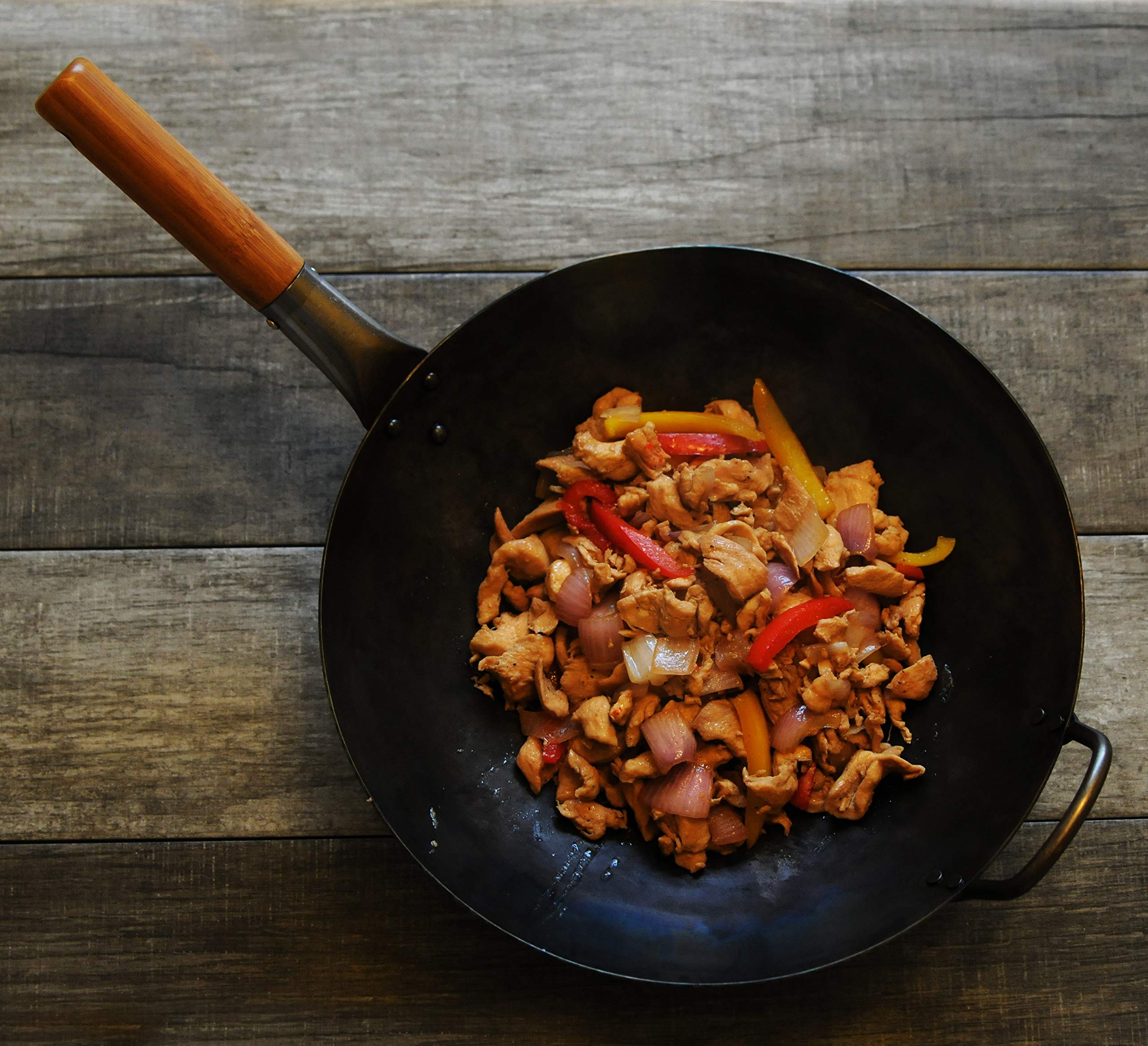 Yosukata Carbon Steel Wok Pan 14 “ Woks and Stir Fry Pans Chinese