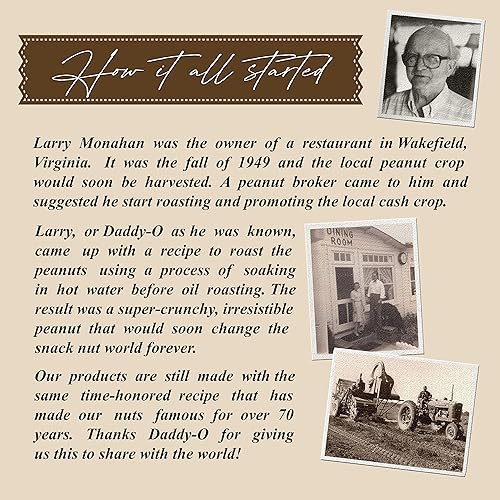 Vista 91 de The 1949 Nut Co. Cacahuetes gourmet salados estilo Virginia Fritos asados al aceite con un crujiente crujiente único extragrande, cocido a mano