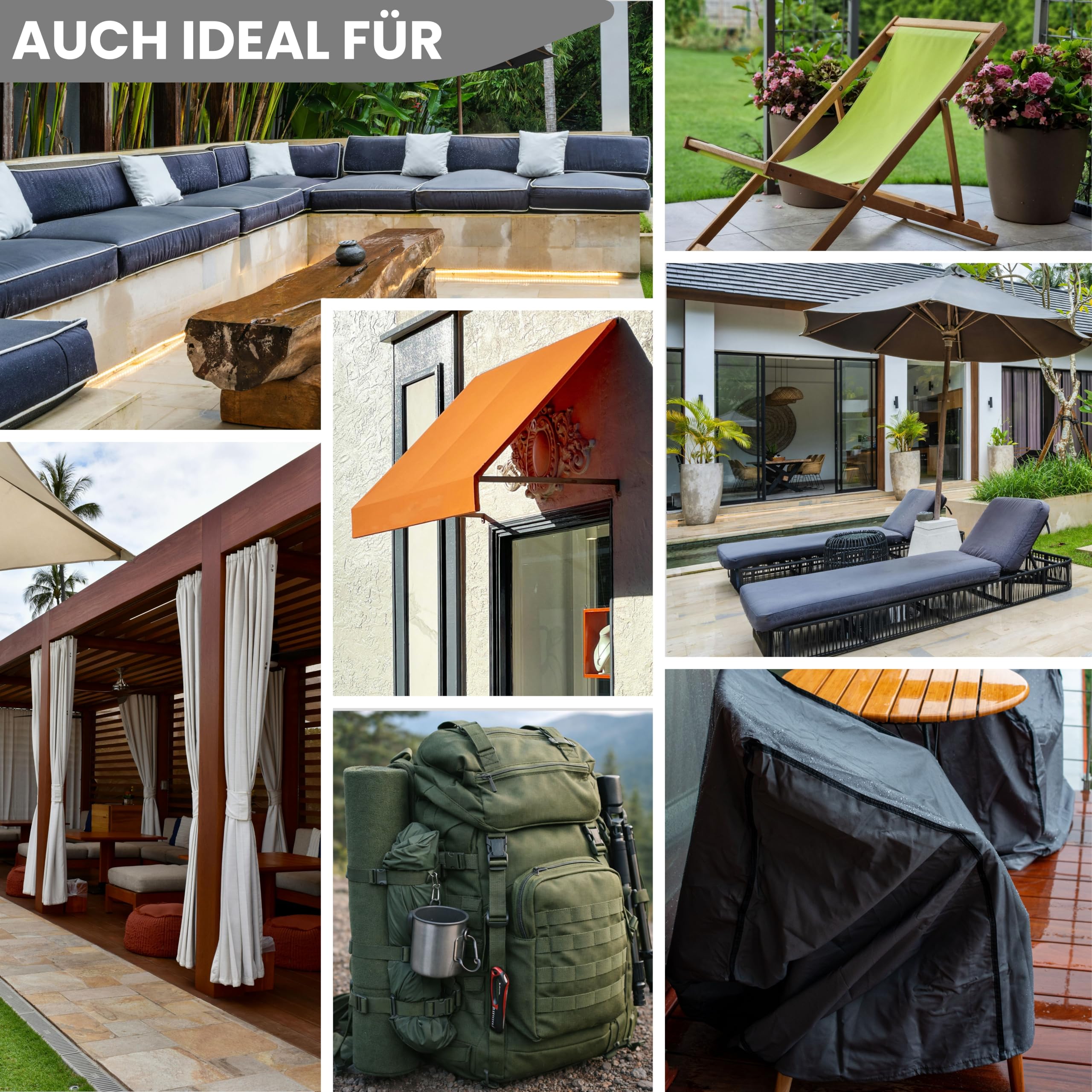 A-Express Schwer Pflicht Strapazierfähiger Dicker wasserdichter Segeltuchstoff 600D Outdoor Abdeckplane Meterware - Schwarz 5 Meters (500cm x 150cm)