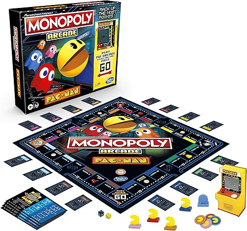 Miniatura 3 de Monopoly Arcade Pac-Man Juego de mesa para niños de 8 años en adelante; incluye unidad bancaria y arcade