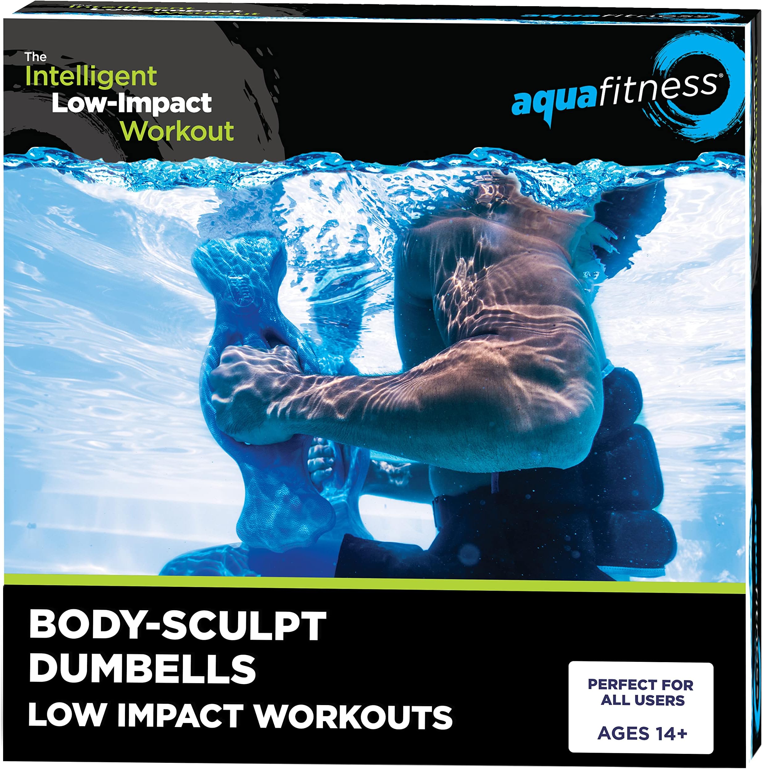 New Aqua 6-Piece Water Fitness Set – Exercise Equipment for Water Aerobics and Other Pool Exercise – Includes Aquatic Swim Belt, Resistance Gloves, and Dumbbells
