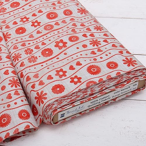 Vista 18 de Threadart Tela de acolchado de algodón de alta calidad, diseño floral azul aguamarina, 44 pulgadas de ancho, 100% algodón, acolchado, costura