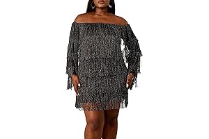 xpluswear Women's Black Sequin Dress Plus Size