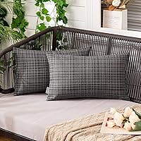 Vista 23 de MIULEE Fundas de cojín decorativas impermeables para exteriores, resistentes al agua, para tienda, patio, jardín, sofá, paquete de 2, 16 x 16 Azul