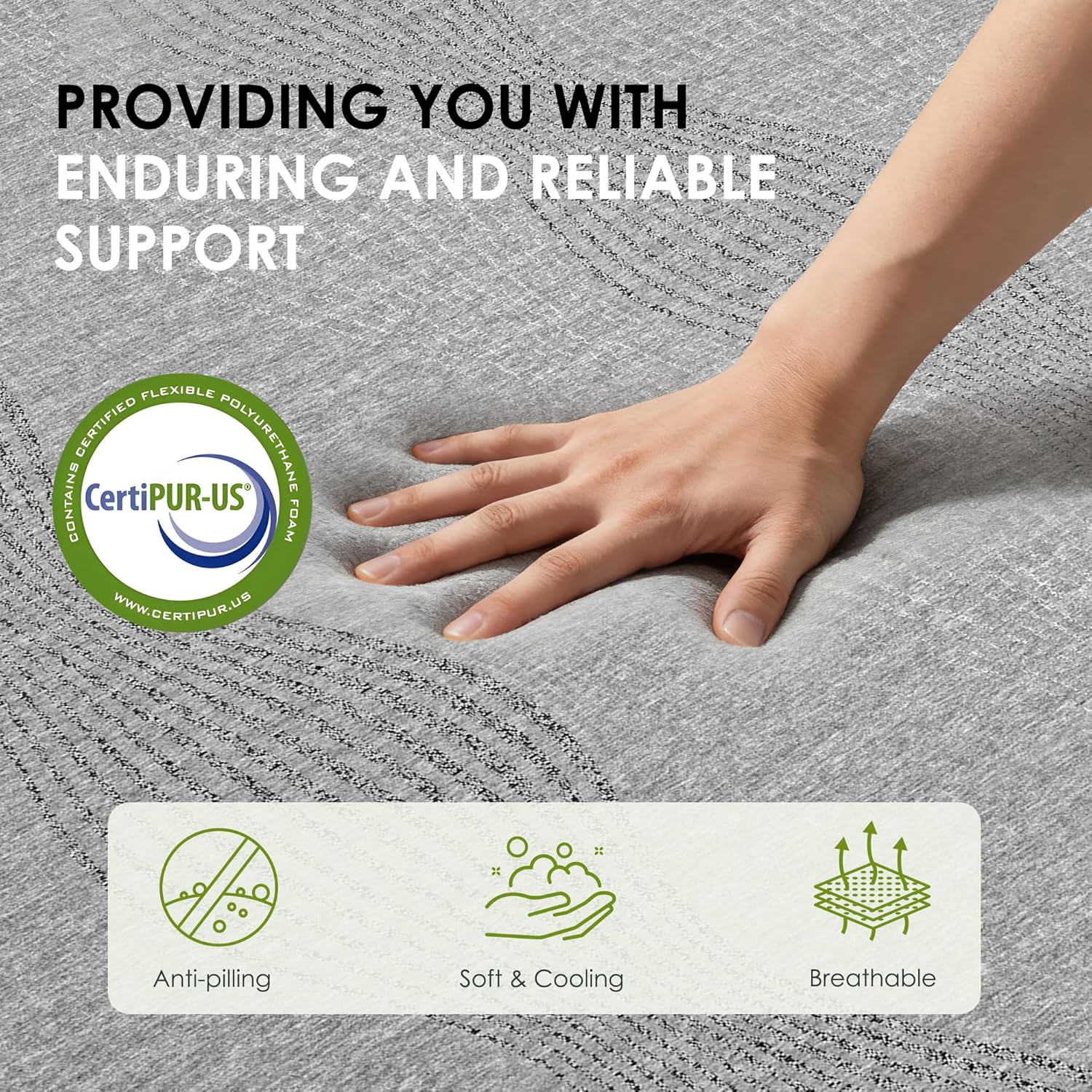 King Size Mattress 12 Inch, Memory Foam Mattress in a Box for Couples and Master Bedroom, Medium Firm Support with Cooling Gel for Back Pain Relief, CertiPUR-US Certified, 80''x76'', Grey