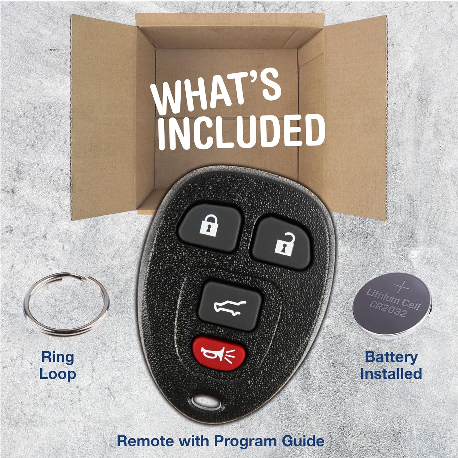 KeylessOption Key Fob Replacement for 2007 2008 2009 2010 2011 2012 2013 2014 2015 Buick Cadillac Chevrolet Chevy GMC Saturn Remote, 4-Button 15913416, Locksmith Required 2011+