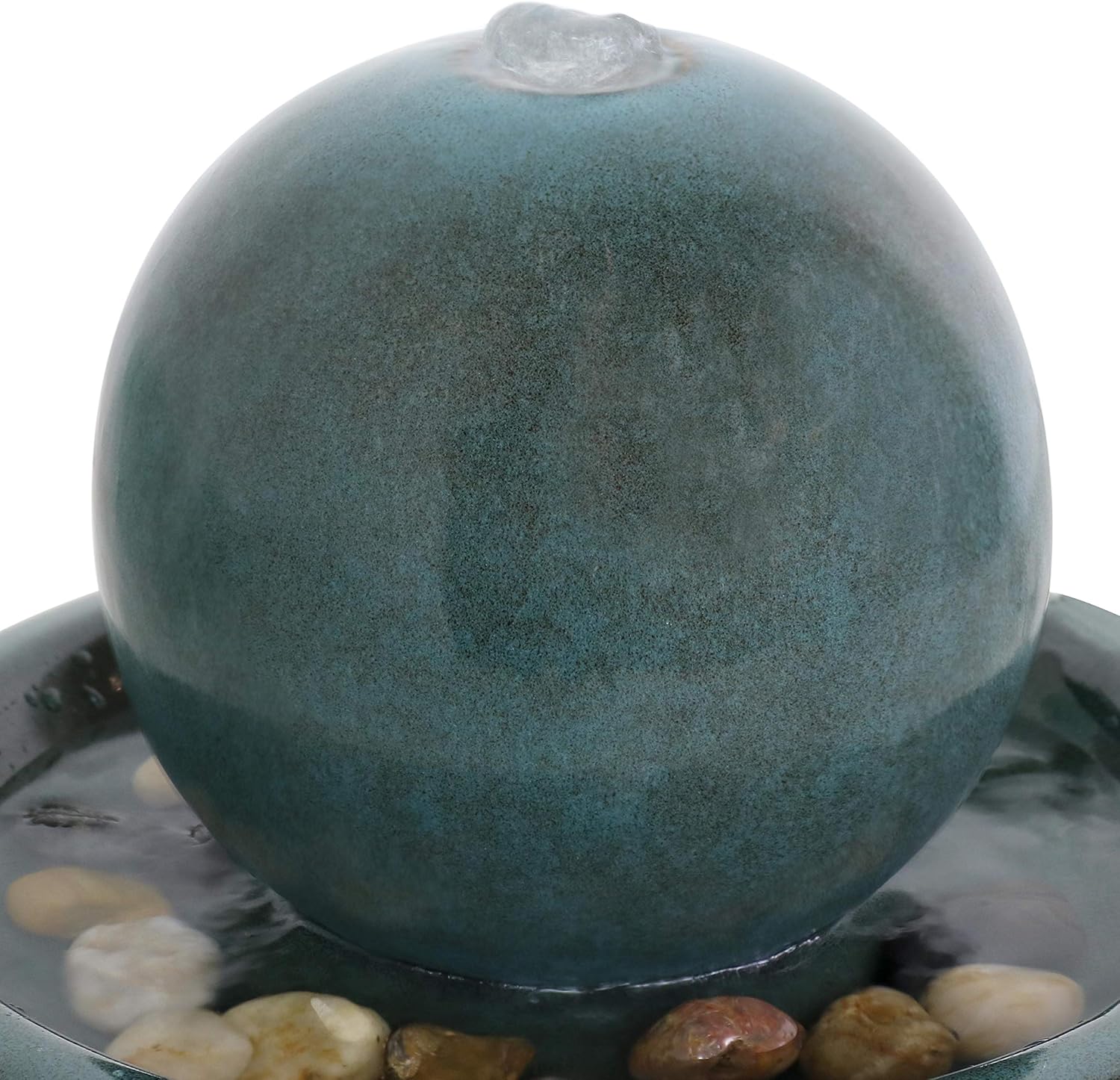 Sunnydaze Ceramic Tabletop Water Fountain with Orb Design - Indoor Zen Desktop Relaxing Water Feature - Interior Spa and Yoga Decoration - 7-Inch Tall : Sunnydaze Decor: Home & Kitchen