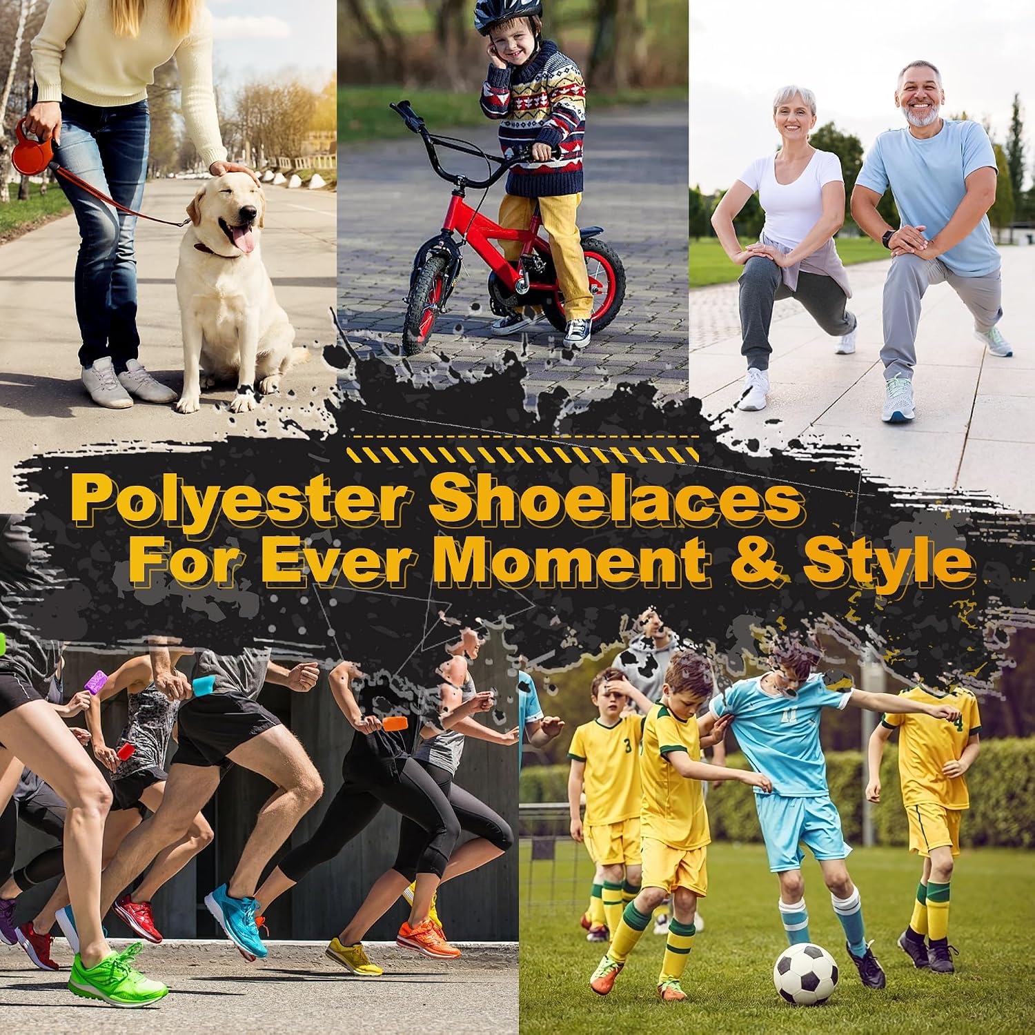 Polyester Flat Shoe Laces, Stay Tied Durable Shoelaces for Sneakers