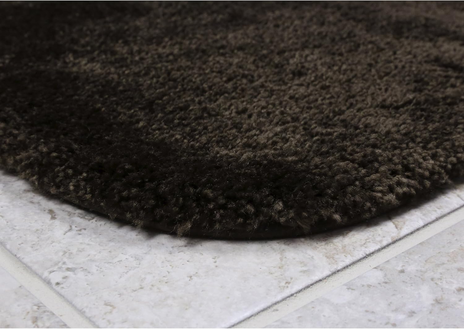 Maples Rugs Cloud Bath 20" x 21.5" Contour Non Slip Toilet Rug [Made in USA] Machine Washable Soft Bath Mat, Chocolate Nib