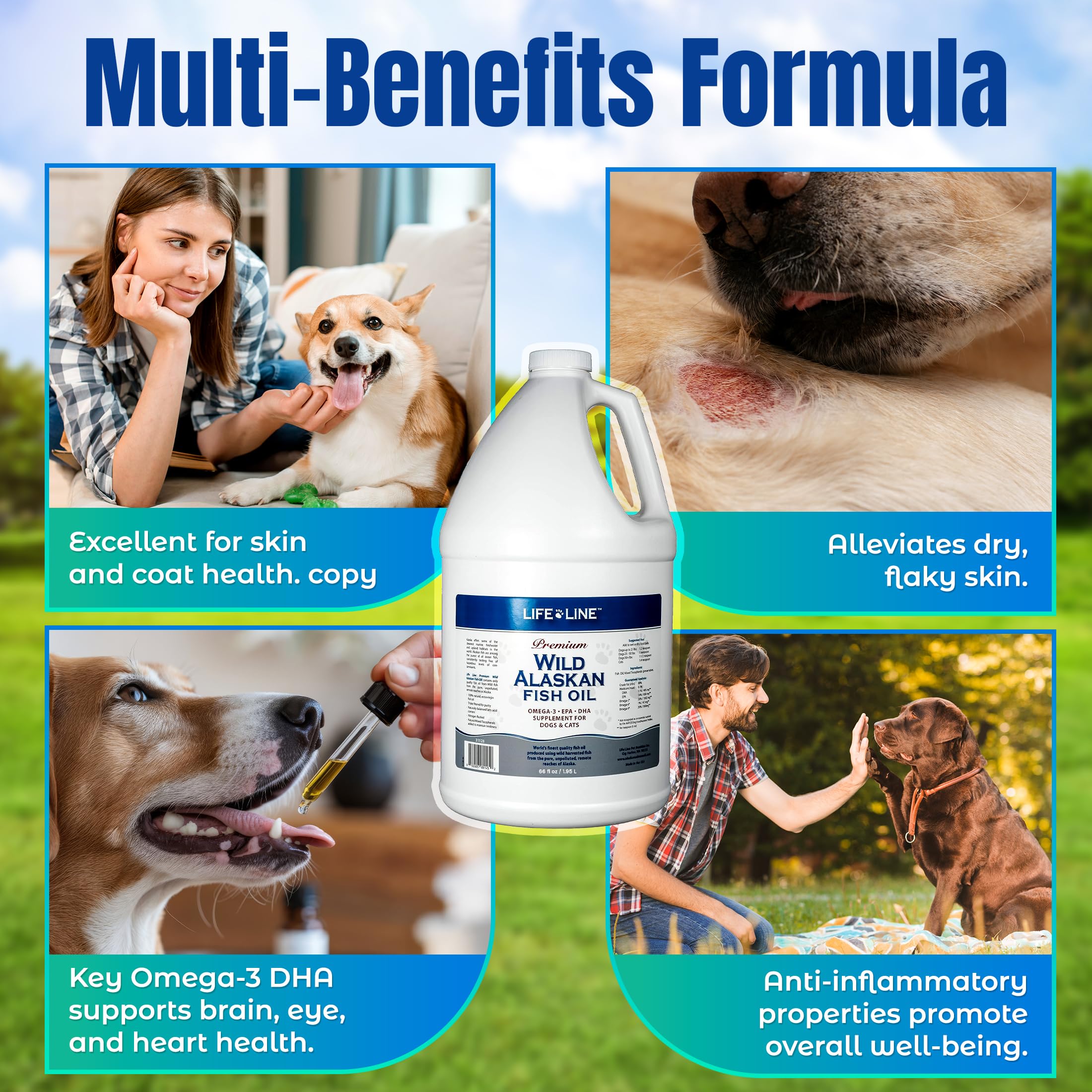 Life Line Pet Nutrition Wild Alaskan Fish Oil for Dogs and Cats 66oz – Omega 3 Fish Oil Supplement for Skin & Coat – Supports Brain, Eye & Heart Health in Dogs & Cats — Amazon image 3