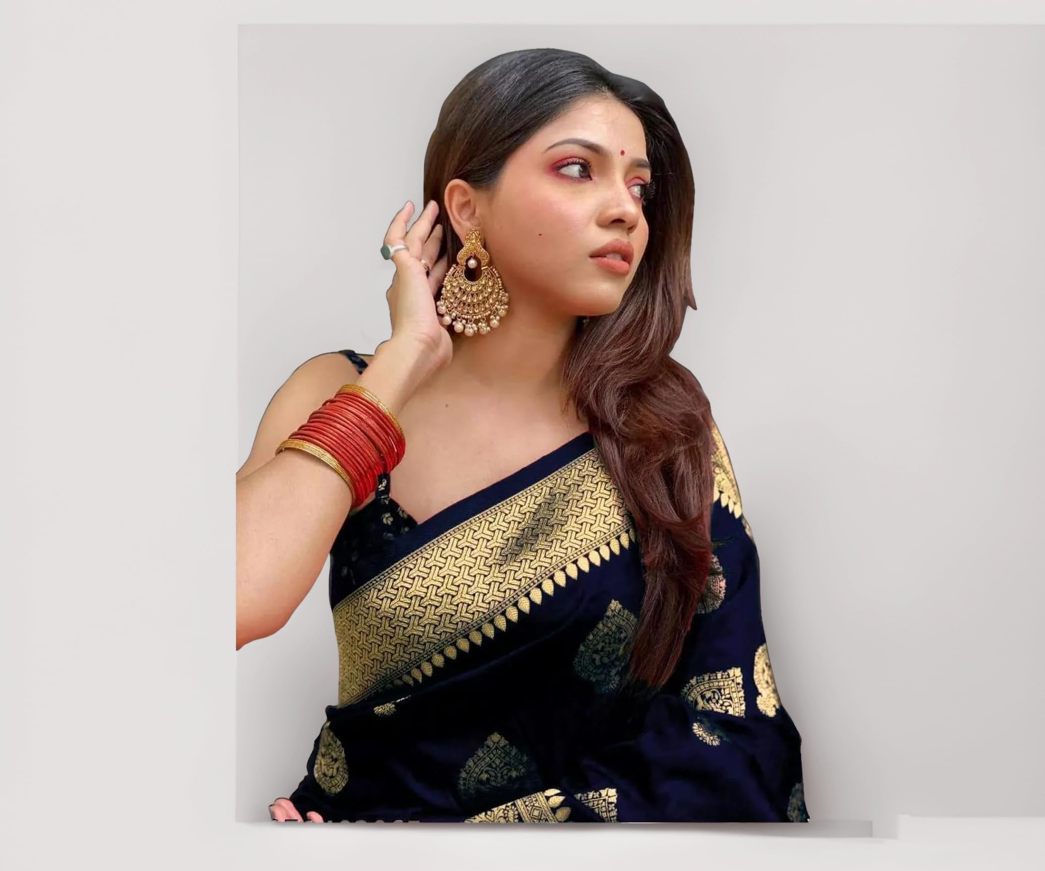Sugathari Women's Banarasi Saree Soft new ladies 2026 Design Wear Pattu Sarees Latest Cotton Party Sari collections With Blouse Piece for Wedding sadi (PARI 122)