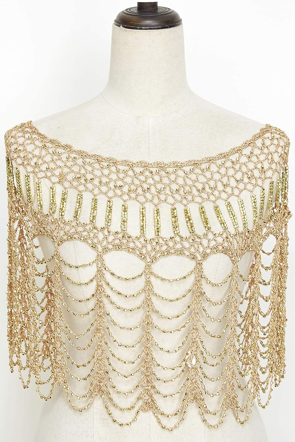BABEYOND 1920s Shawl Wraps Gatsby Beaded Evening Cape Bridal Shawl Bolero Flapper Cover Up - Image 3