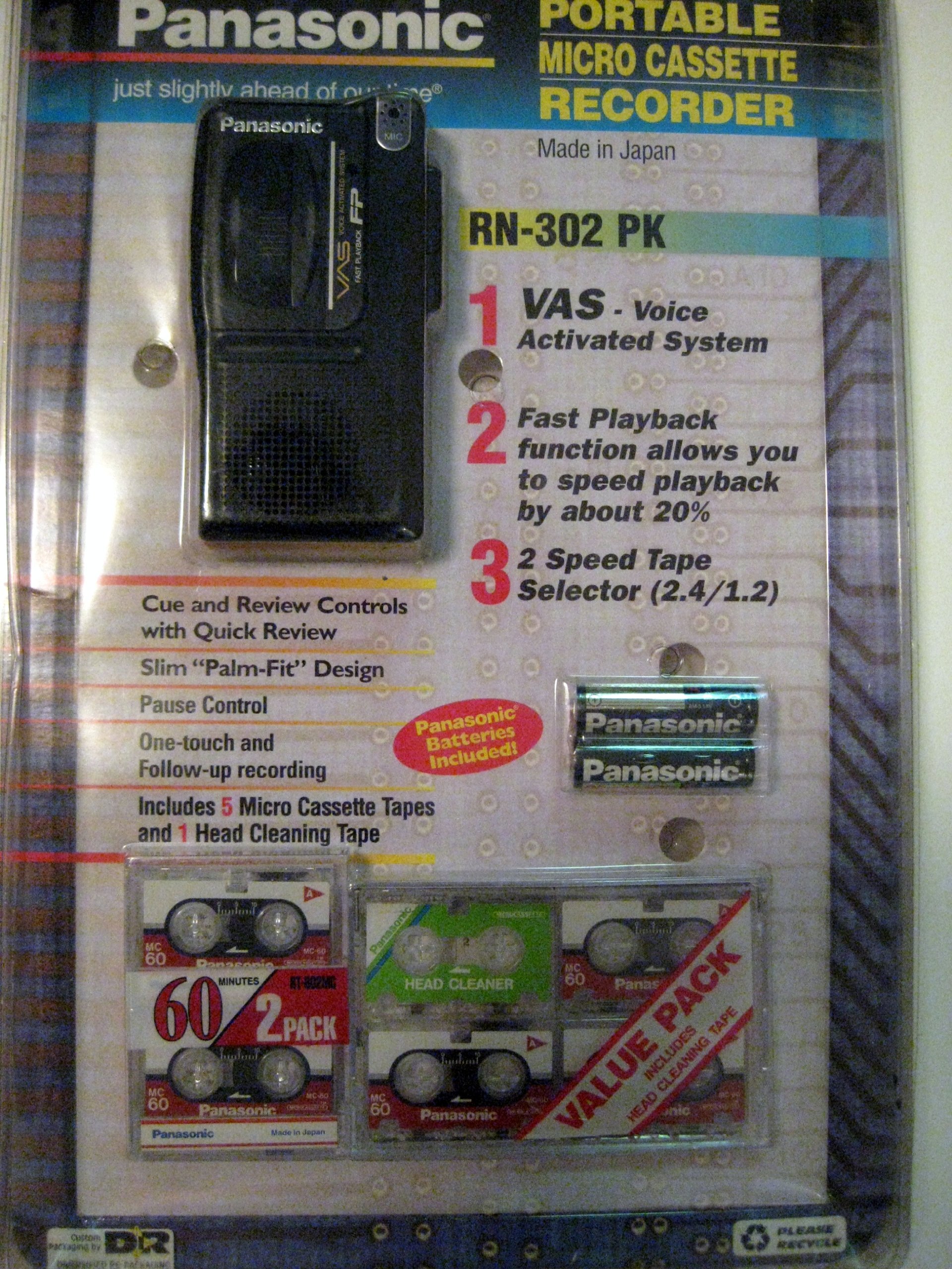 Amazon.com: Panasonic RN-302 Microcassette Voice Recorder w/ 5