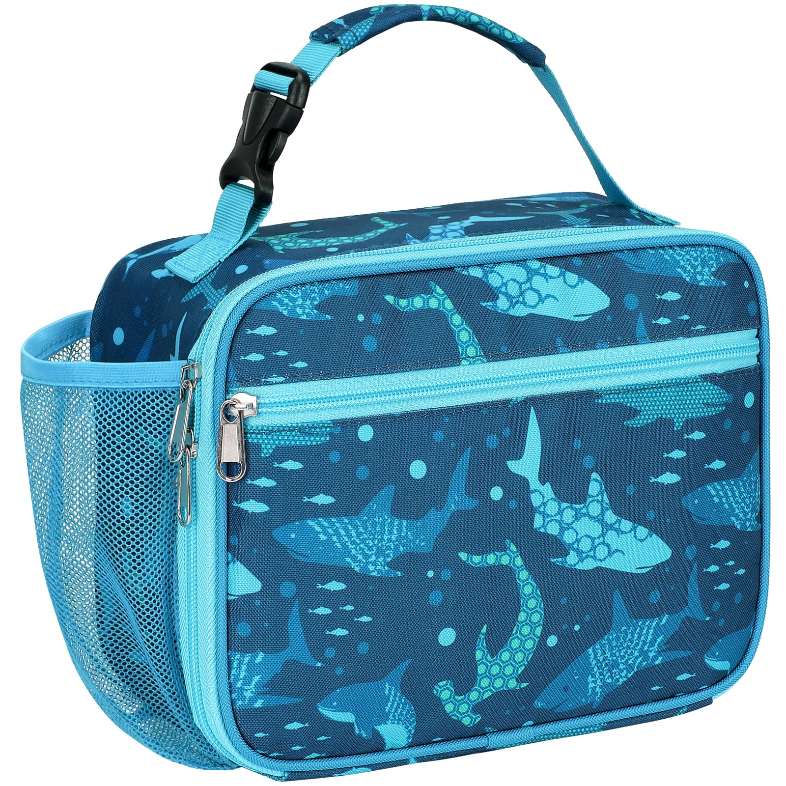 Bagseri Kids Lunch Bag Boys - Thermal Insulated Lunch Box Tote with Water Bottle Holder, Reusable Leak-Proof Kids Lunch Box for Daycare & School, Blue