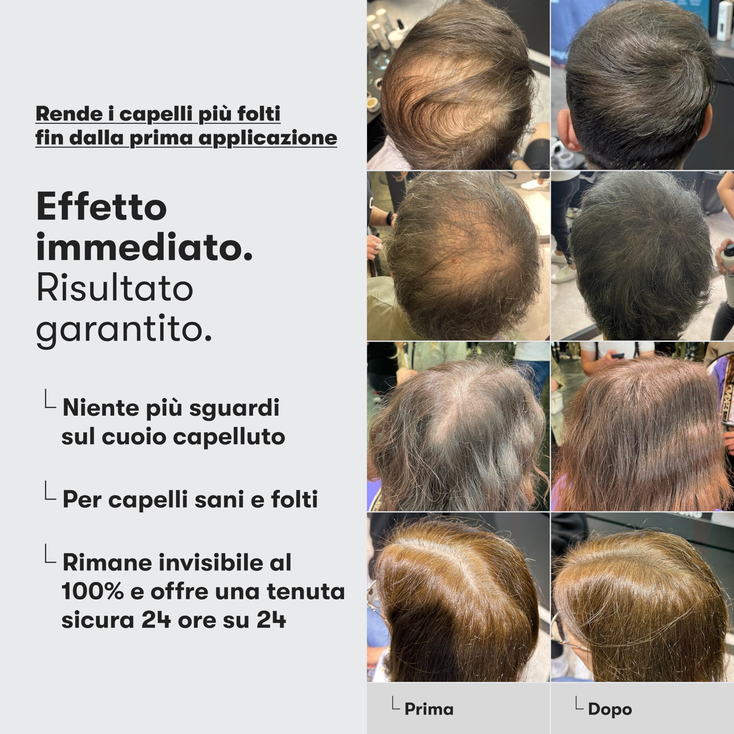 O.C. HAIRCARE Capelli sparsi per ispessimento dei capelli, per zone calve nella parte superiore e posteriore, consigliati dai saloni, 11 colori, resistenti (marrone scuro)