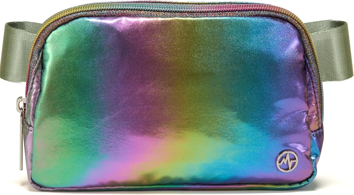 Pander Everywhere Crossbody Bag Iridescent Polyester Sling Belt Bag with Adjustable Strap