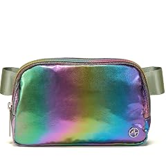 Pander Everywhere Crossbody Bag Iridescent Polyester Sling Belt Bag with Adjustable Strap