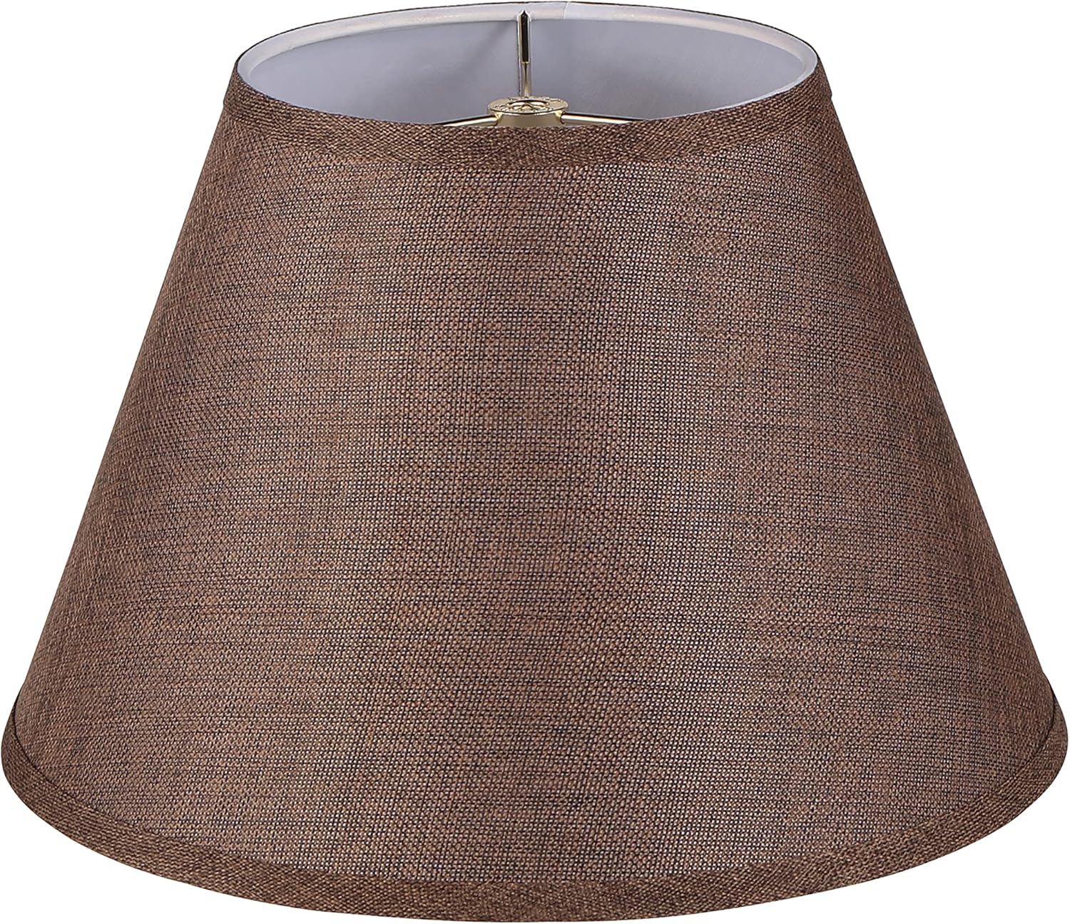 Aspen Creative 32089A, Hardback Empire Transitional Spider Shade, Dark Brown Burlap Texture Fabric, 7" Top x 13" Bottom x 9" Slant