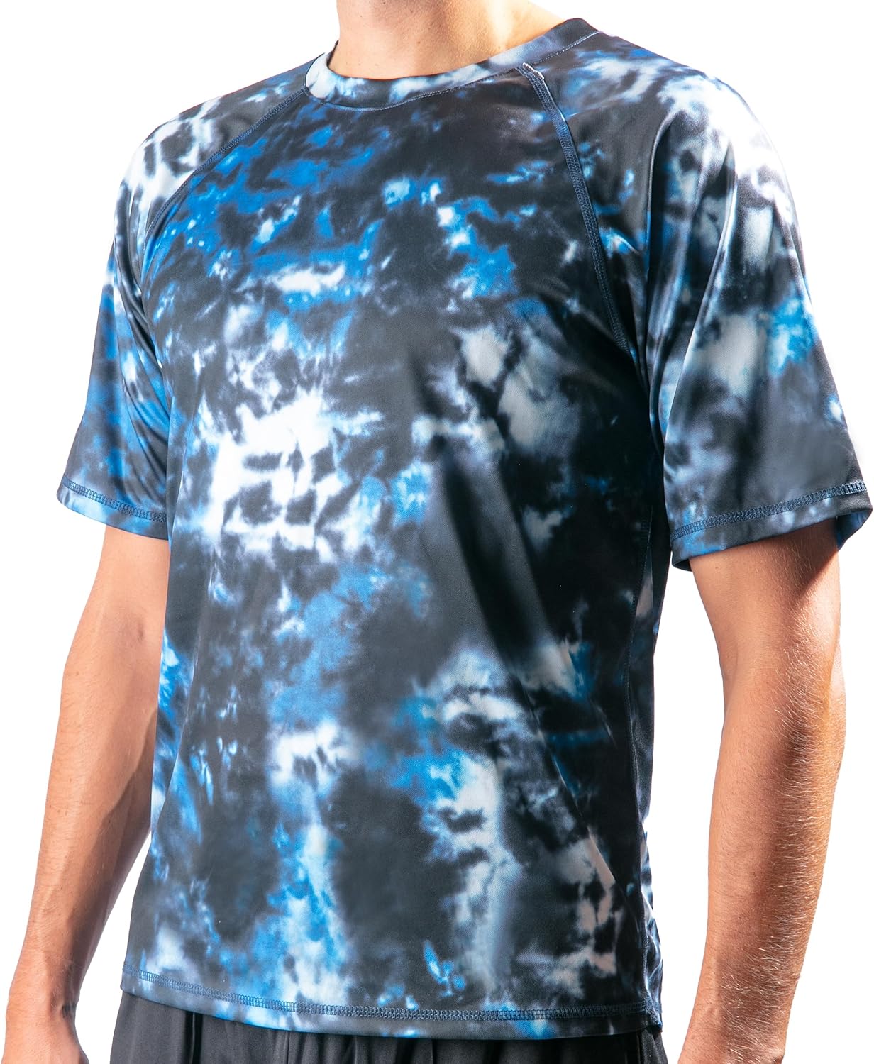 Men’s UPF 50 Short Sleeve Swim Shirt & Rash Guard (Regular & Plus Sizes)