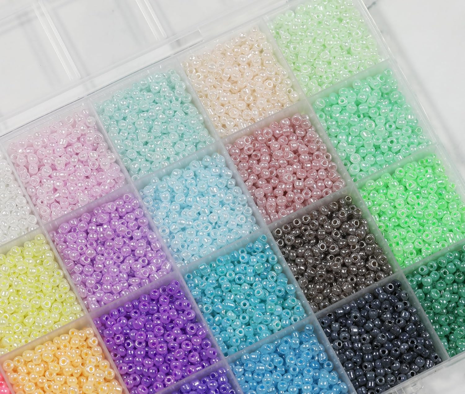 Size 3mm Glass Seed Beads 24 Ceylon Colors Total About 7200pcs,8/0 Seed Beads for Jewelry Making - Image 4